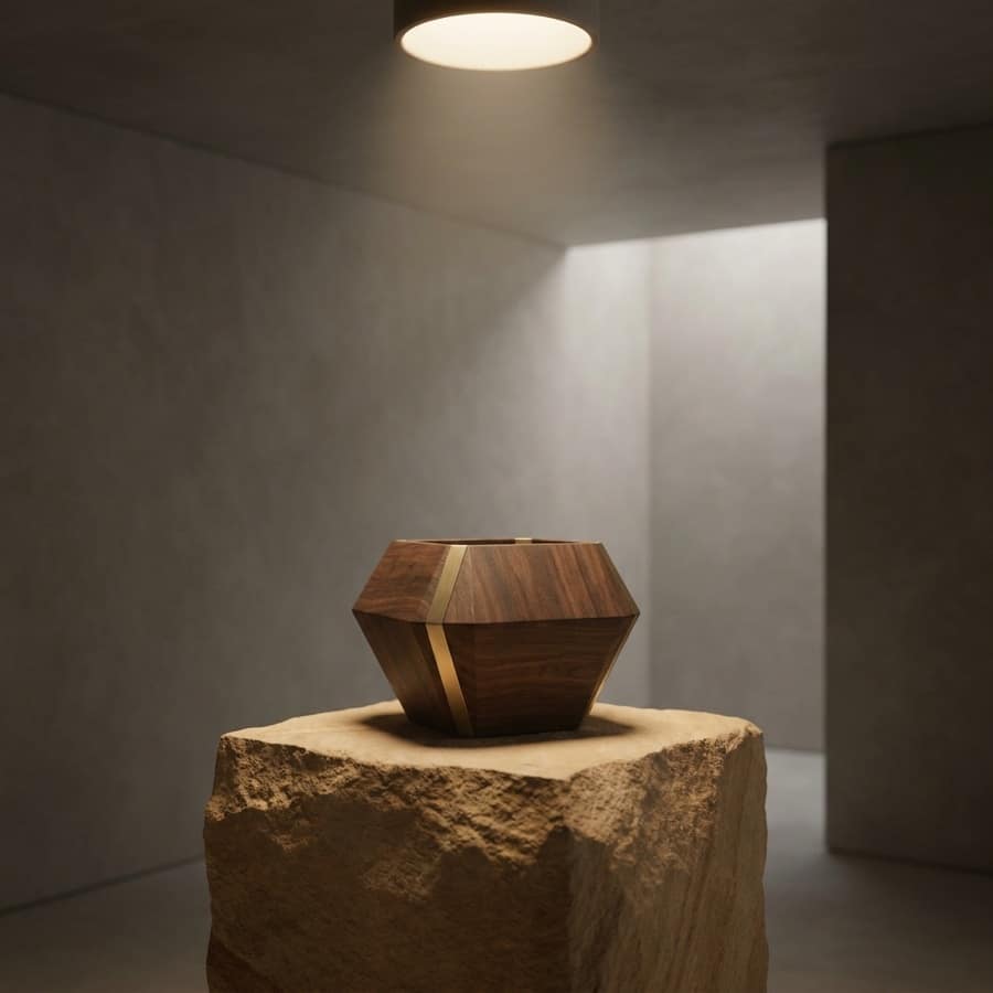 Faceted desk vessel